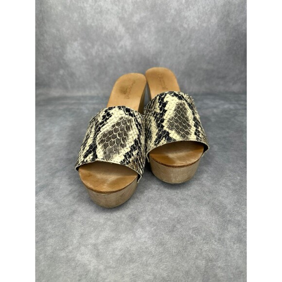 Jeffrey Campbell dlight reptile skin wooden clog sz7 - Picture 2 of 8